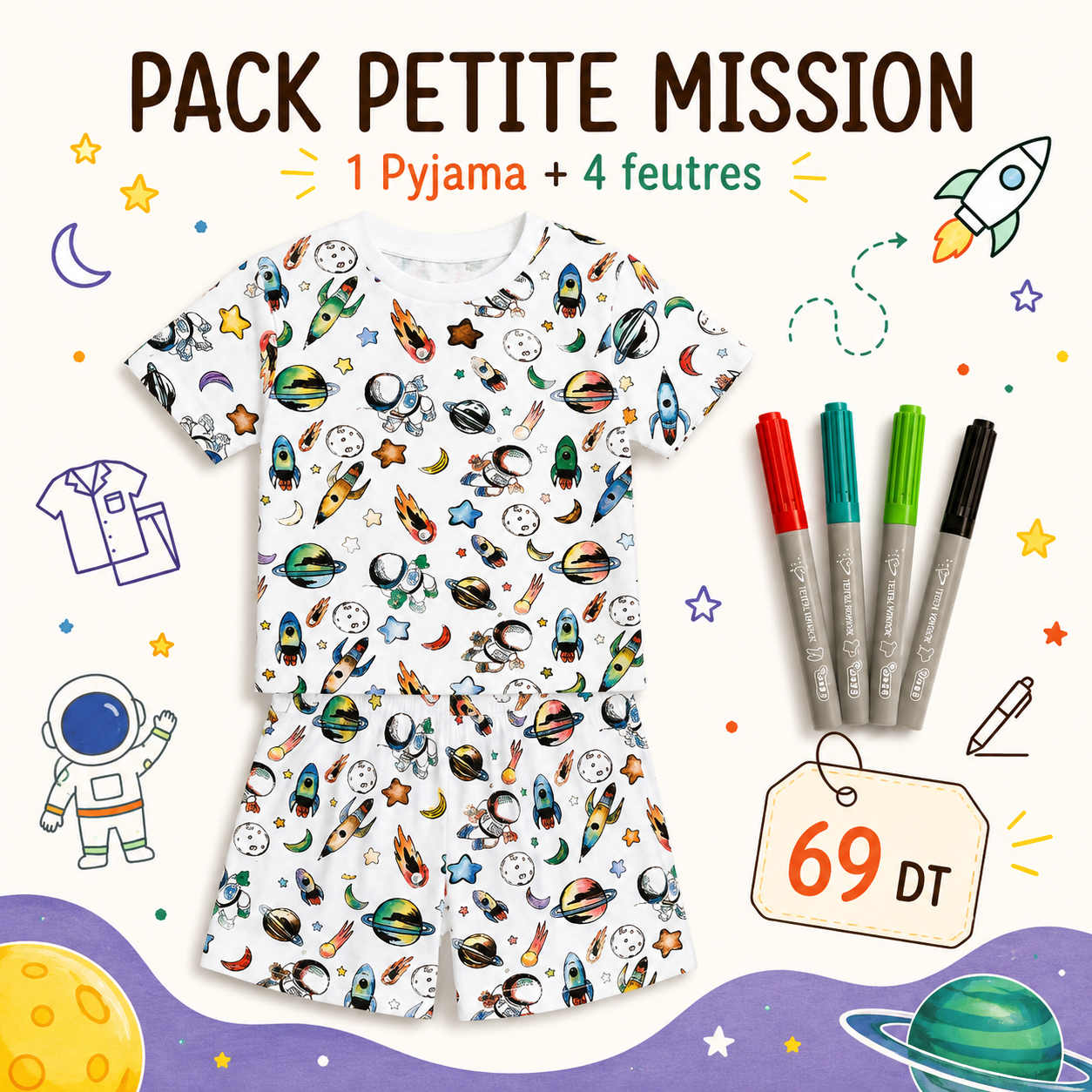 pack petite mission pyjama et feutres pack petite mission pyjama et feutres